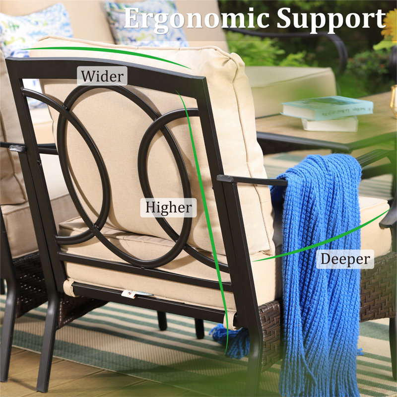 Argyri Outdoor Wicker Chair with Cushions