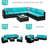 Iosif 7-Piece Outdoor Modular Patio Conversation Furniture, Wicker Sectional Set-861929463-861929462