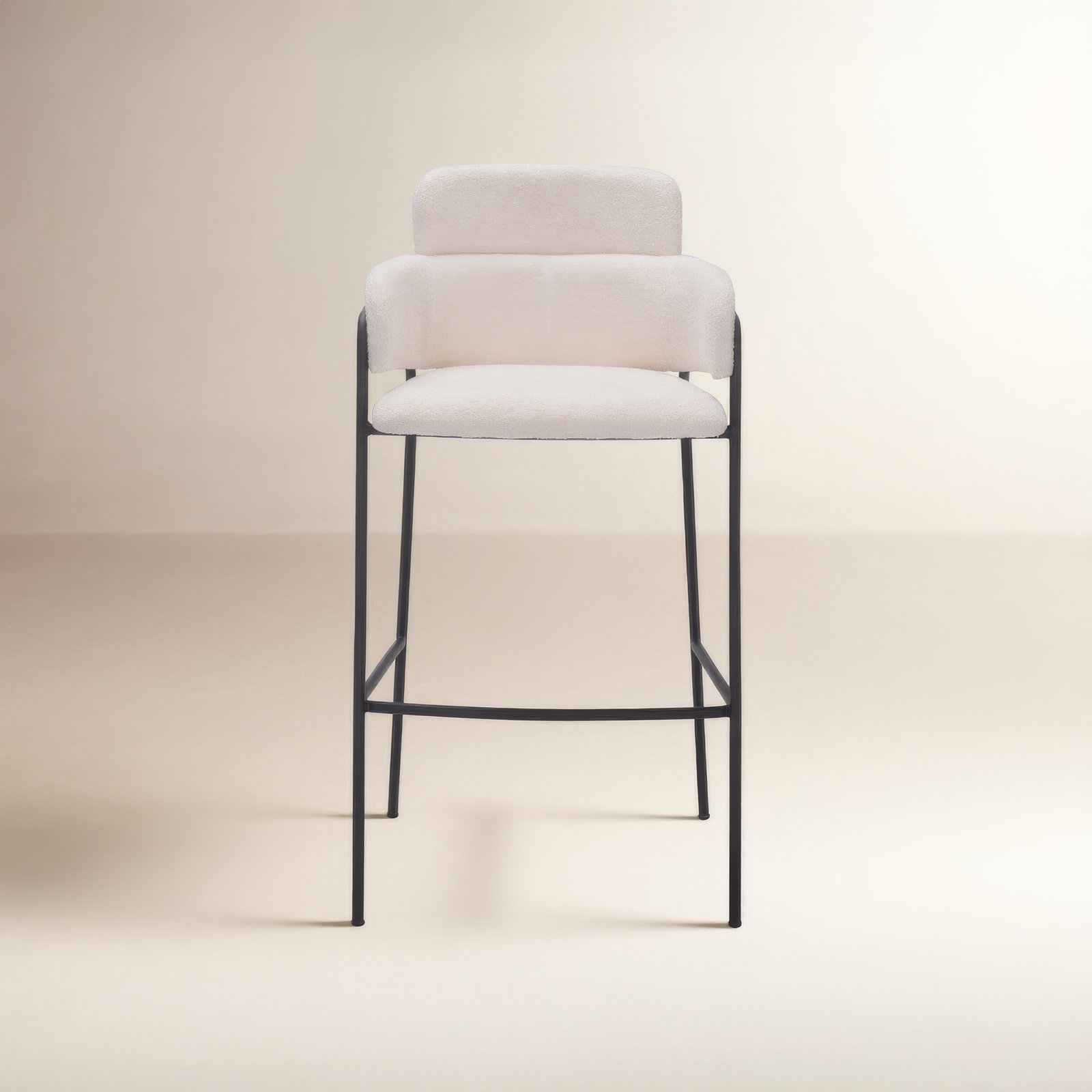 Kidman Upholstered Counter Stool, Cream, Bar Stool (29.9" Seat Height)