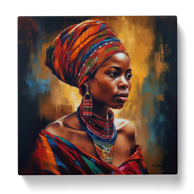 African Woman Oil Painting No.2 - No Frame Print
