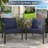 2Pcs Patio Metal Wicker Chairs with Cushions-623058093