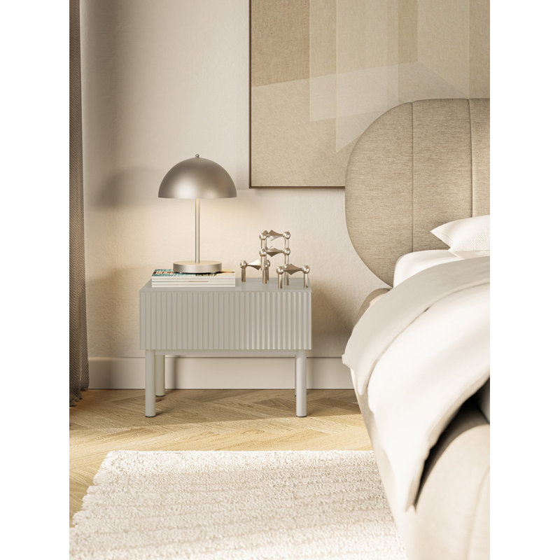 50 cm W Bedside Table, Beige