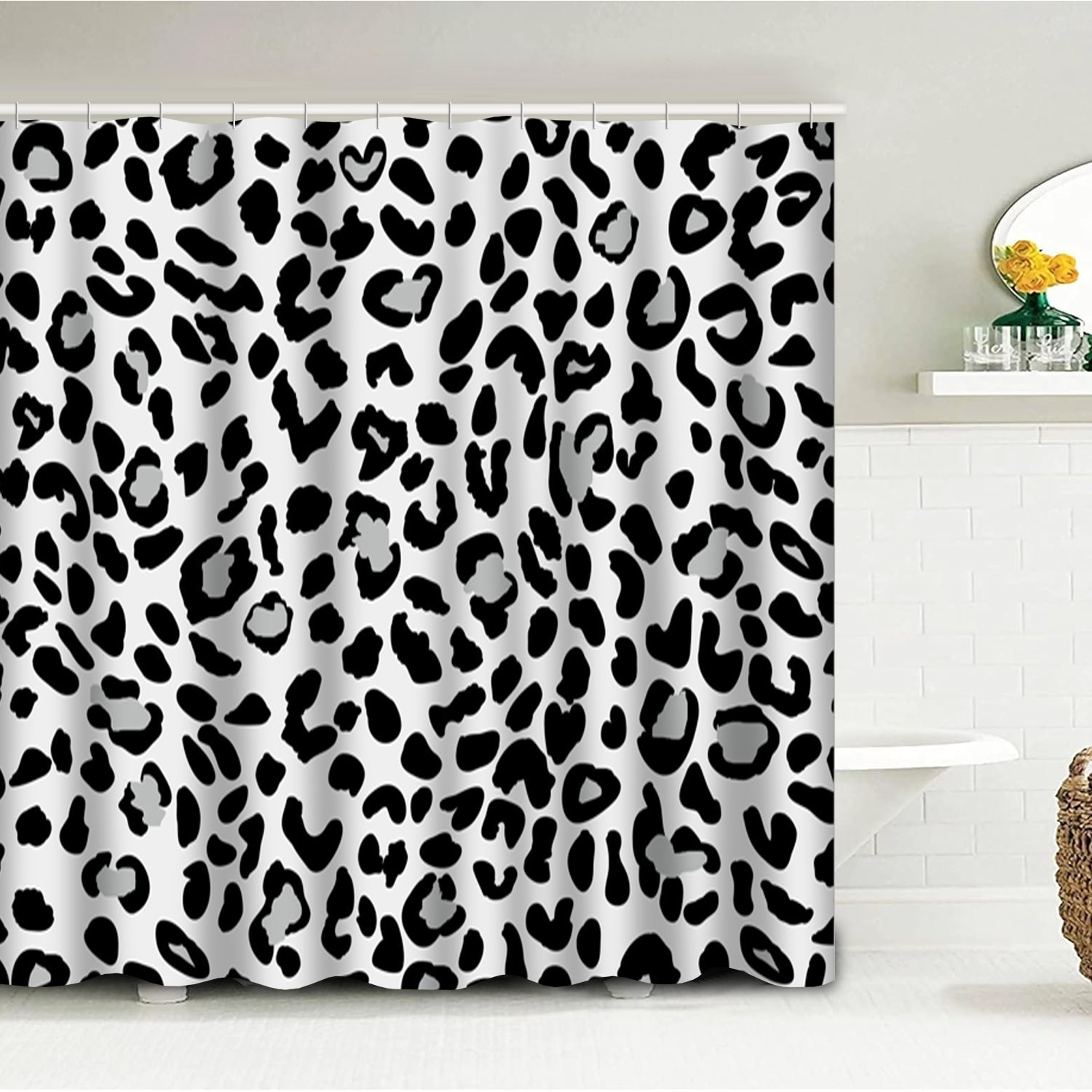 East Urban Home Leopard Shower Curtain Set with Hooks Included Wayfair