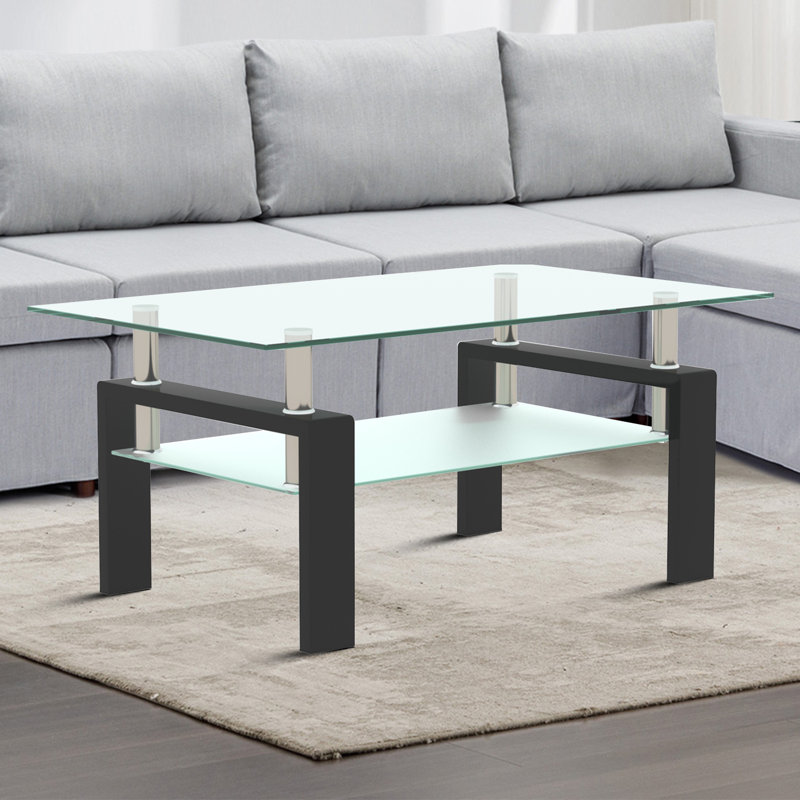 Table basse Kenechi, Transparent, Noir