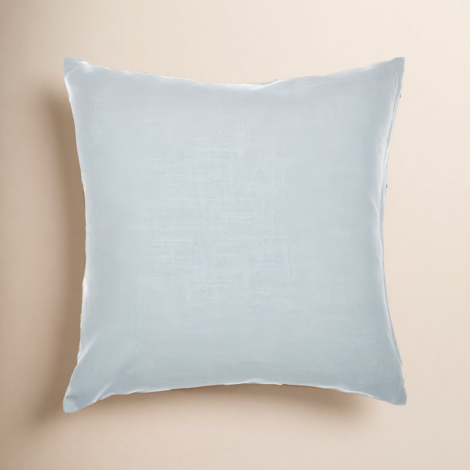 Checkered Cotton Throw Pillow, 20" x 20", Blue/Ivory/Gray, Polyester/Polyfill
