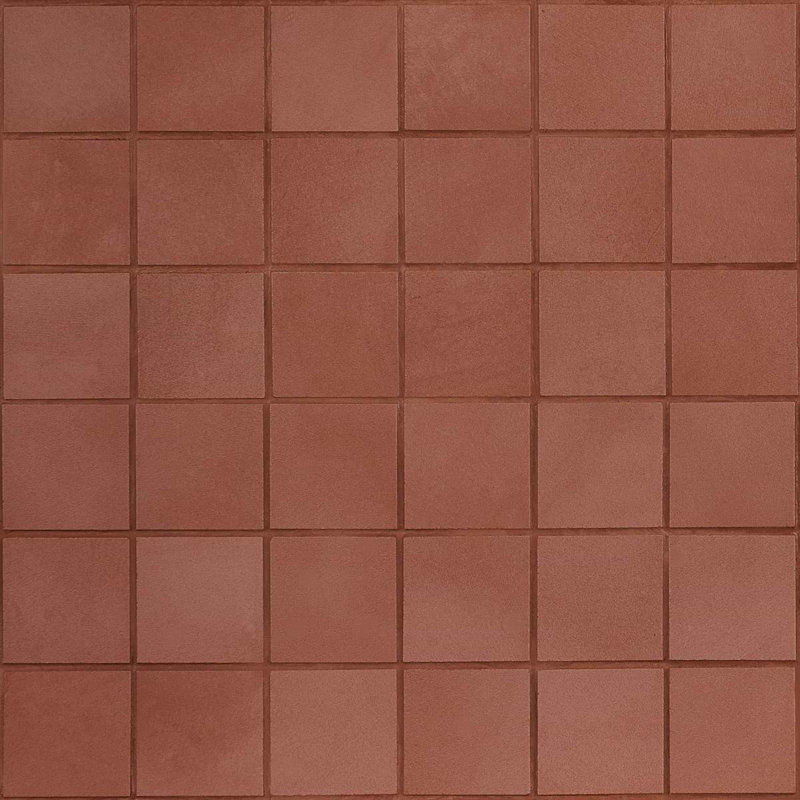 Clay 12x12 Matte Concrete Look Porcelain Mosaic Tile, Grace Red