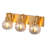 3-Light Mercury Glass Vanity Light - Reversible Mount, Brass & Matte Black Finish, 20.5'' Wide Bathroom Fixture