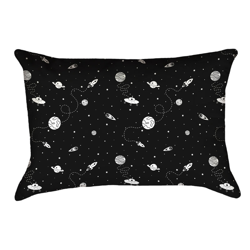 Coussin Katelyn Elizabeth, Noir / blanc, Simili suède