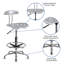 Vibrant Chrome Drafting Stool with Tractor Seat-950771684