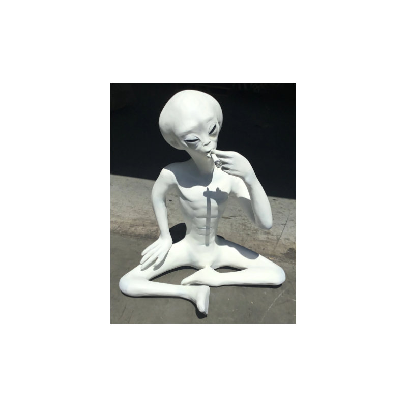 Jahcure Alien With Cigar Life Size Statue