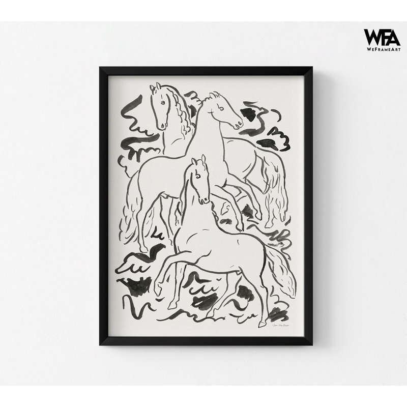 Conception de trois chevaux par sept arbres, décor de salon animaux de ferme, art cheval, affiche en forme de cheval rustique, affiche de rodéo
