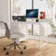 Bureau de 47,3 po avec prise de courant, 3 tiroirs, poche latérale, bureau d'étude facile à assembler, cadre stable et réversible pour bureau à domicile, bureau d'ordinateur de société, table de jeu, coiffeuse