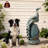 Peacock Sculpture Water Fountain with LED Lights, 31.5" Tall Freestanding Resin Cascading Water Feature for Indoor Outdoor Garden Decor-463927378