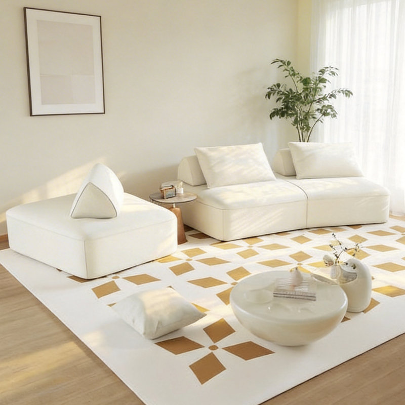 Boneless Modern Oversized Modular Sectional Sofa Set, Beige