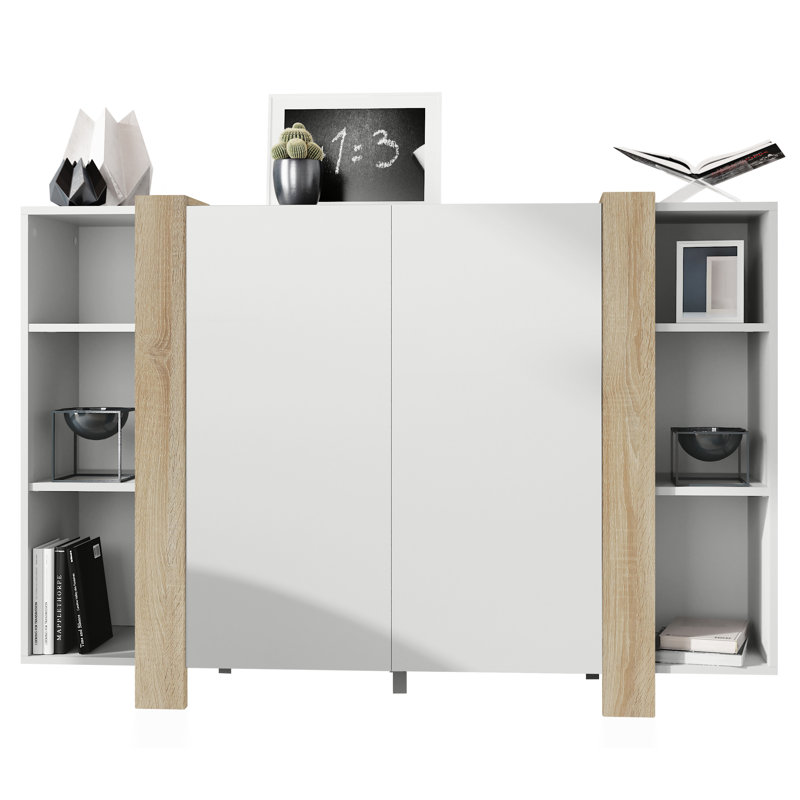 Lucea 149cm Sideboard, Matt White/Rough Sawn Oak