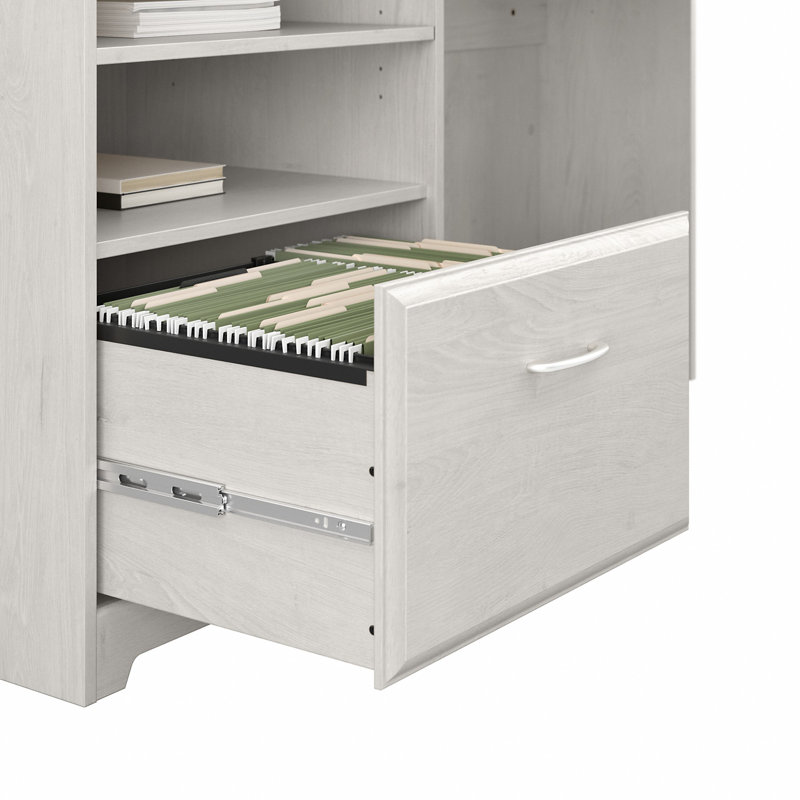 Bureau d'angle réversible avec clapier Ozro, Chêne blanc lin