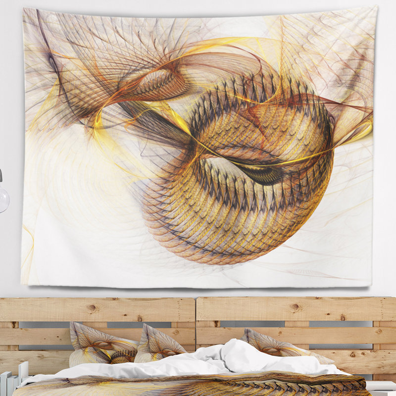 Tapisserie de texture abstraite en spirale, H 32 po x l 39 po