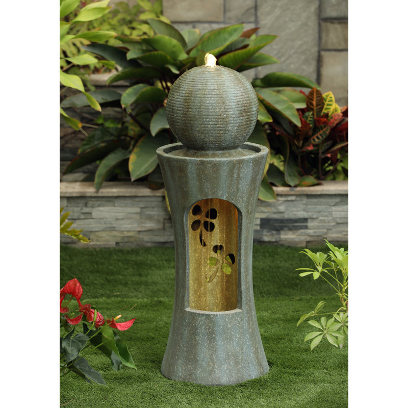 Weather Resistant Column Fountain with Light