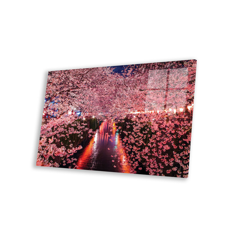 «Japon Cherry Blossom River I» par Alex G Perez, peinture