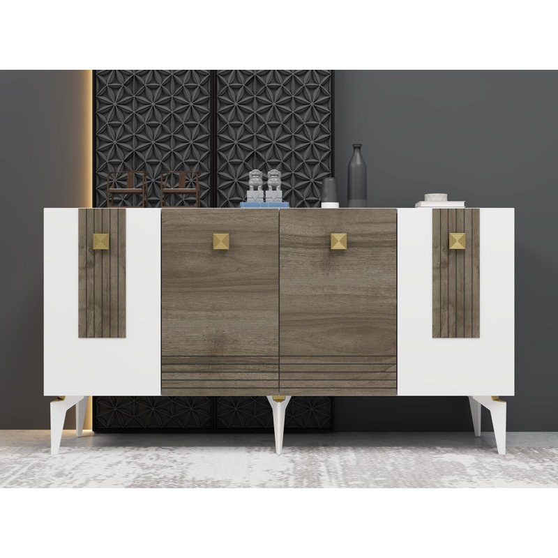 Maximillian 150cm Console Table, Brown/White