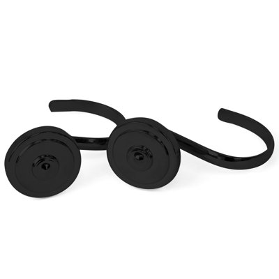 2 Piece Set - Matte Black Heavy Duty Shower Button Curtain Hooks Rings Rustproof Metal