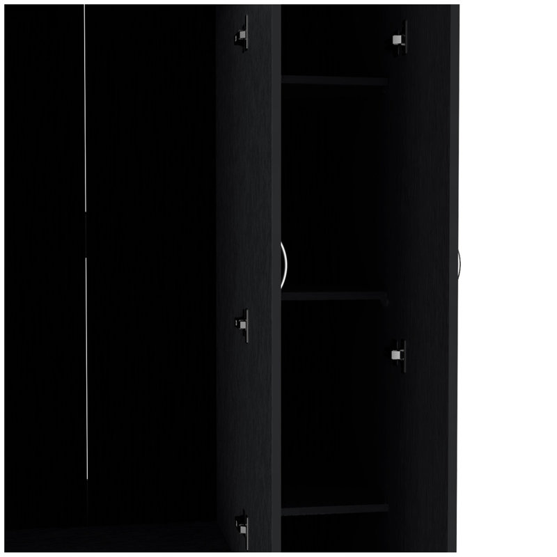 Armoire 3 portes avec tringle Augusta, Noir