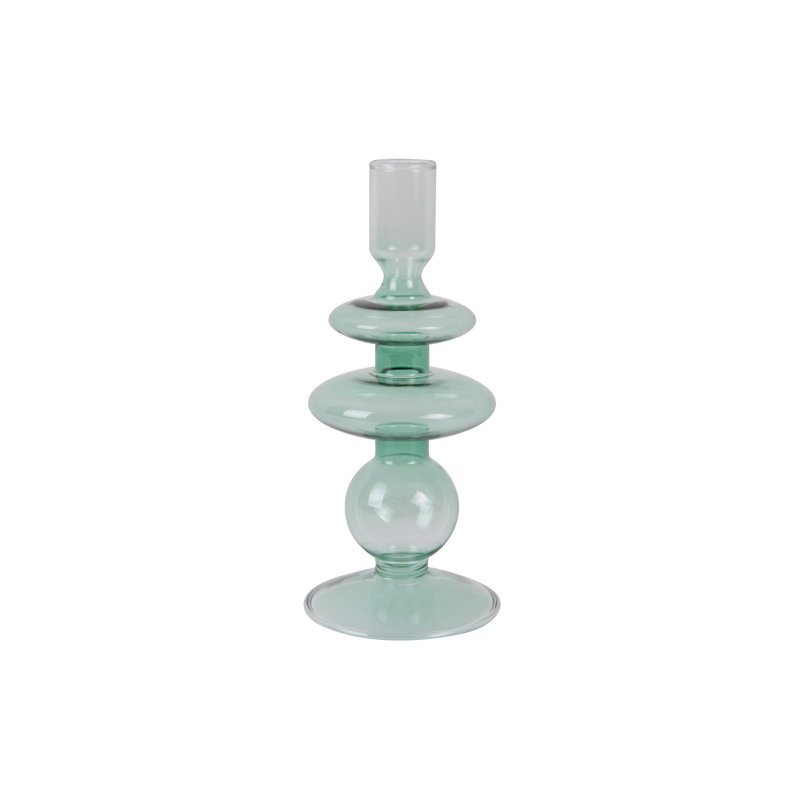 Glass Candlestick, Green