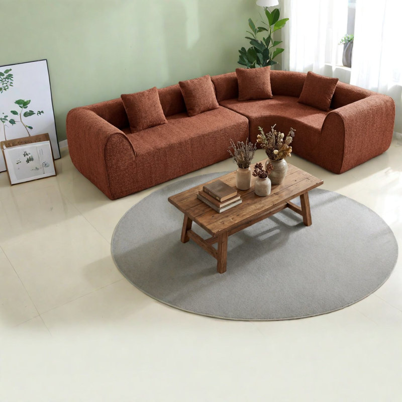 Canapés modulaires modernes en L, mousse et polyester, salon confortable