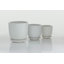 Ensemble de 3 pots de fleurs d'intérieur en céramique avec soucoupe attachée-310796359