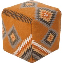 Pouf Vellutato Ikat Crema - FloralGarden