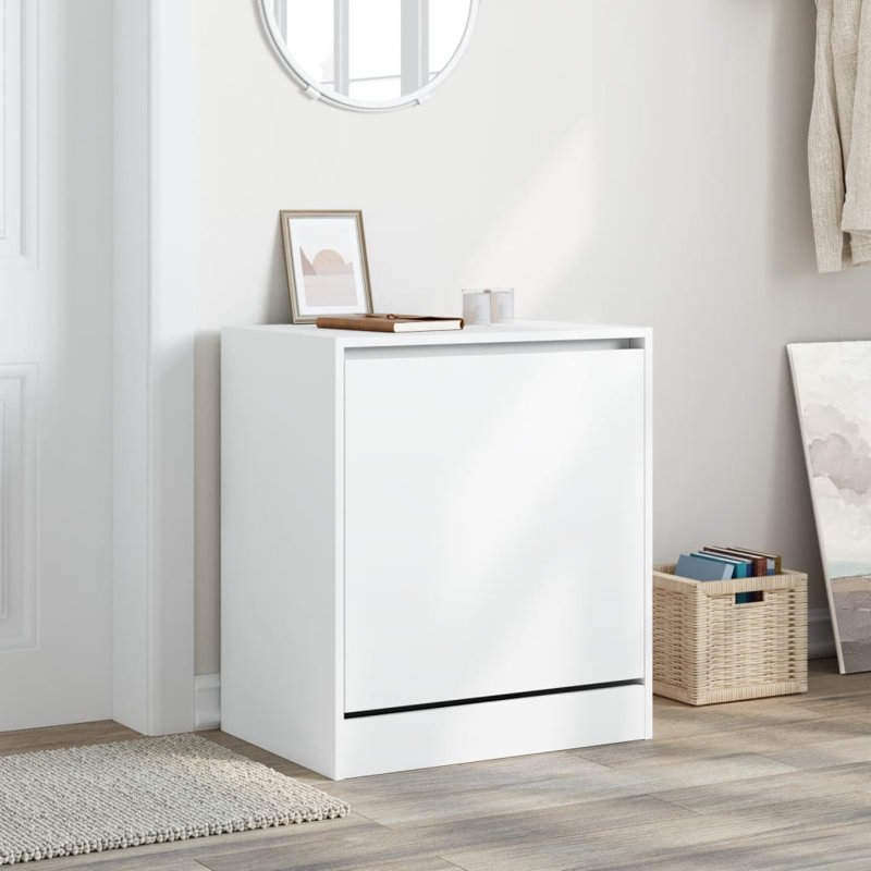 10 Pair Shoe Storage Cabinet, White