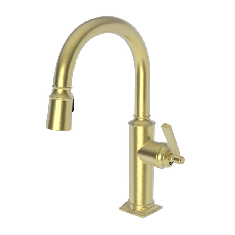 Adams Single Handle Pull Down Bar Faucet, Satin Brass (PVD)