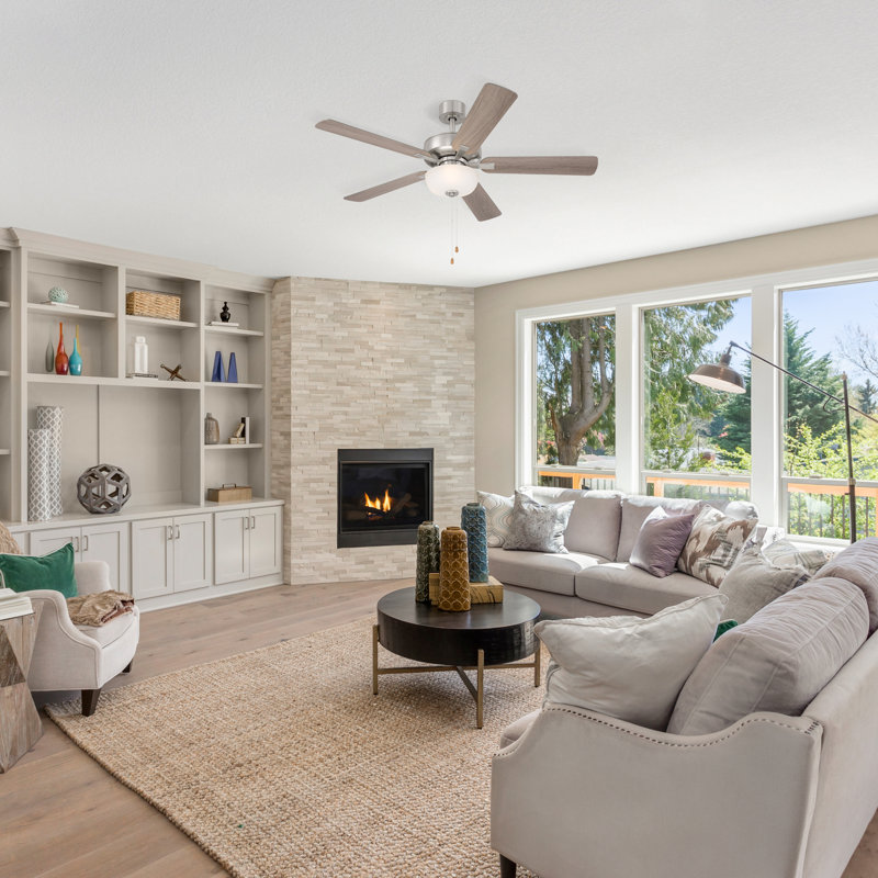 Kendleton 52'' Ceiling Fan with Light Kit, Brushed Nickel