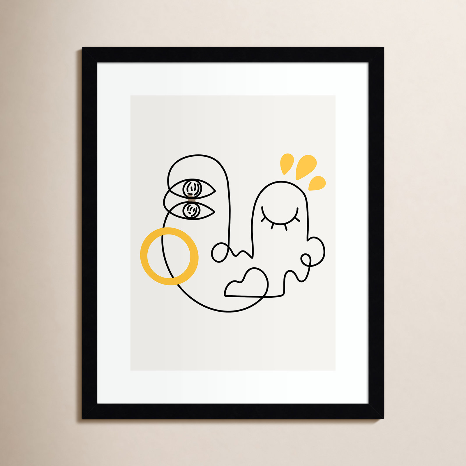 Still Here Print by Shatha Al Dafai, 33.38" H x 27.38" W x 0.875" D, Noir Black Framed