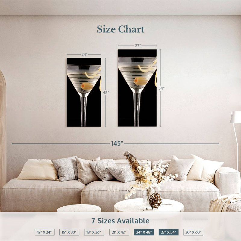 Dry Martini Cocktail, 54" H x 27" W