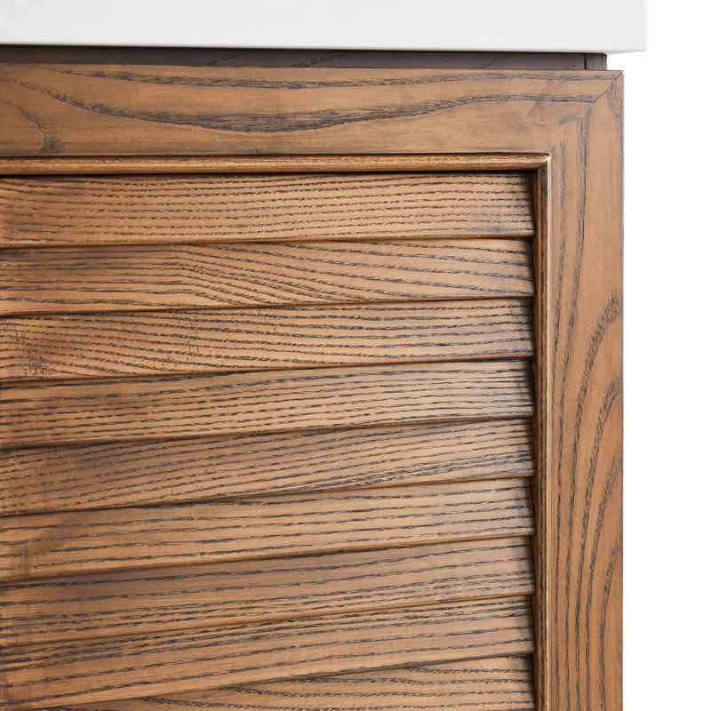 Lowell Woodgrain 48" Single Bathroom Vanity With Pure Quartz Top, Pure Quartz