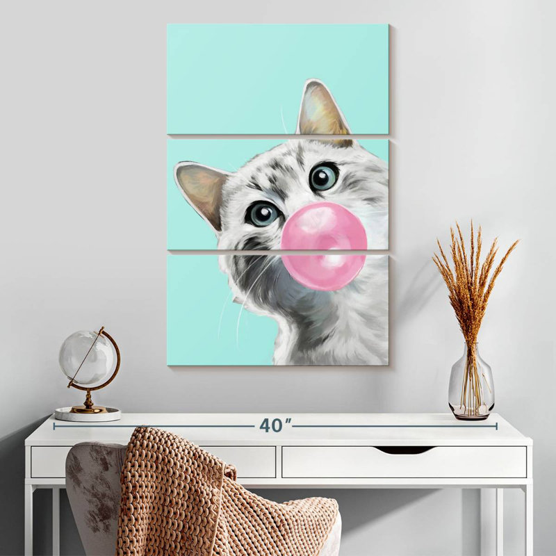 Ketti Bubble Gum Kitty II, 32" H x 20" W