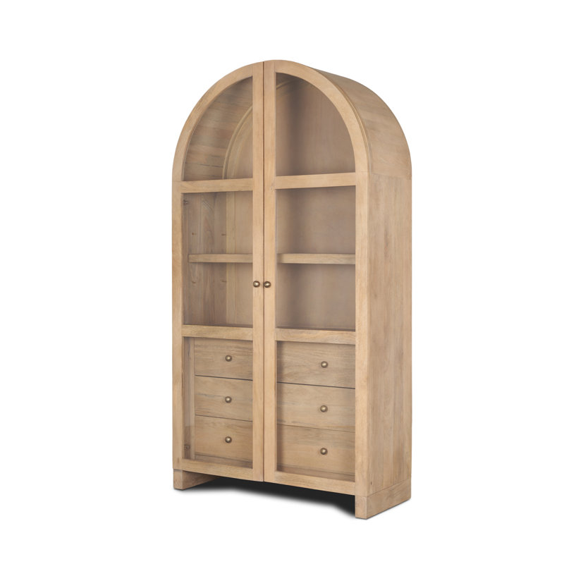 Vitrine en bois massif Stonewall, Naturel