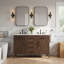 Ensemble de meuble-lavabo autoportant 55 po avec double comptoir blanc Carrara-2007580883