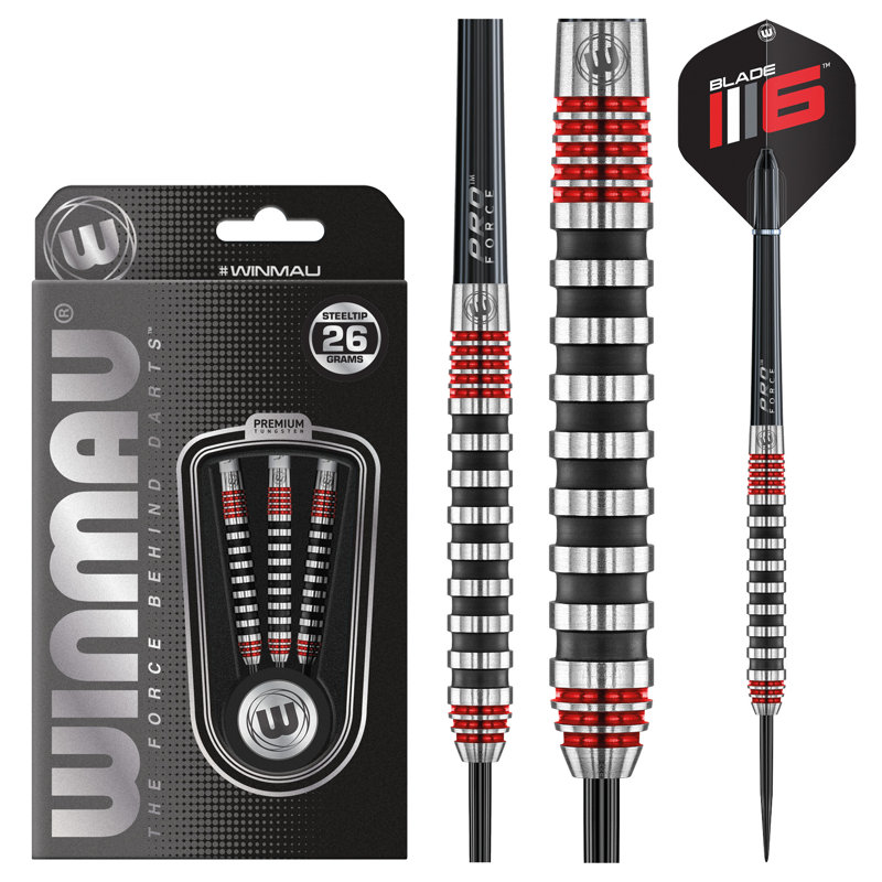 Winmau Advance 500 Series Red 26G Steel Tip Darts Set