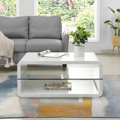 Truex Floor Shelf Coffee Table with Storage