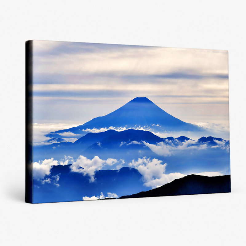 Mont Fuji au-dessus des nuages - art mural sur toile paysage, 30" W x 20" H