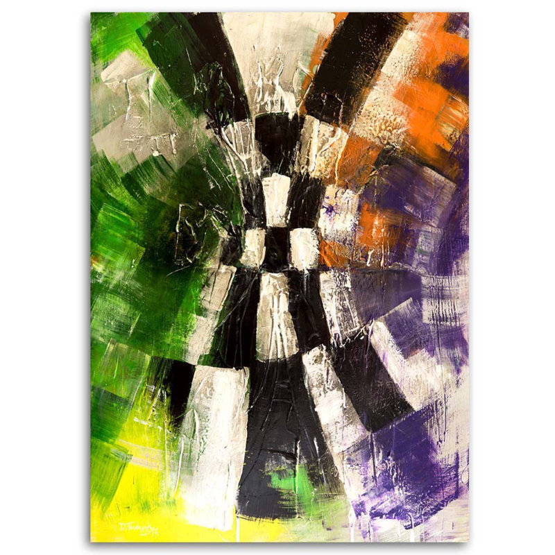 Abstract Colorful - No Frame Print on Canvas, 90cm H x 60cm W