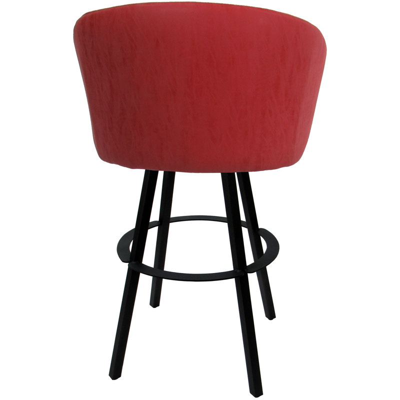 Tabouret de comptoir pivotant en métal Labawld sur base Warren, Rouge / noir