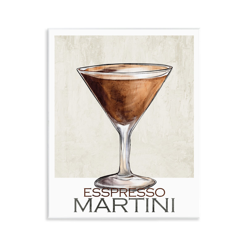Plaque murale Martini espresso sophistiquée, design par Kim Allen