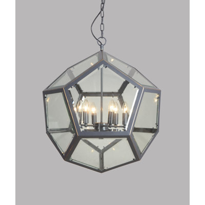 Lustre géométrique unique à 6 lumières