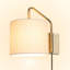 Ahmara Swing Arm Black Plug in Wall Light with Shade-1434344736