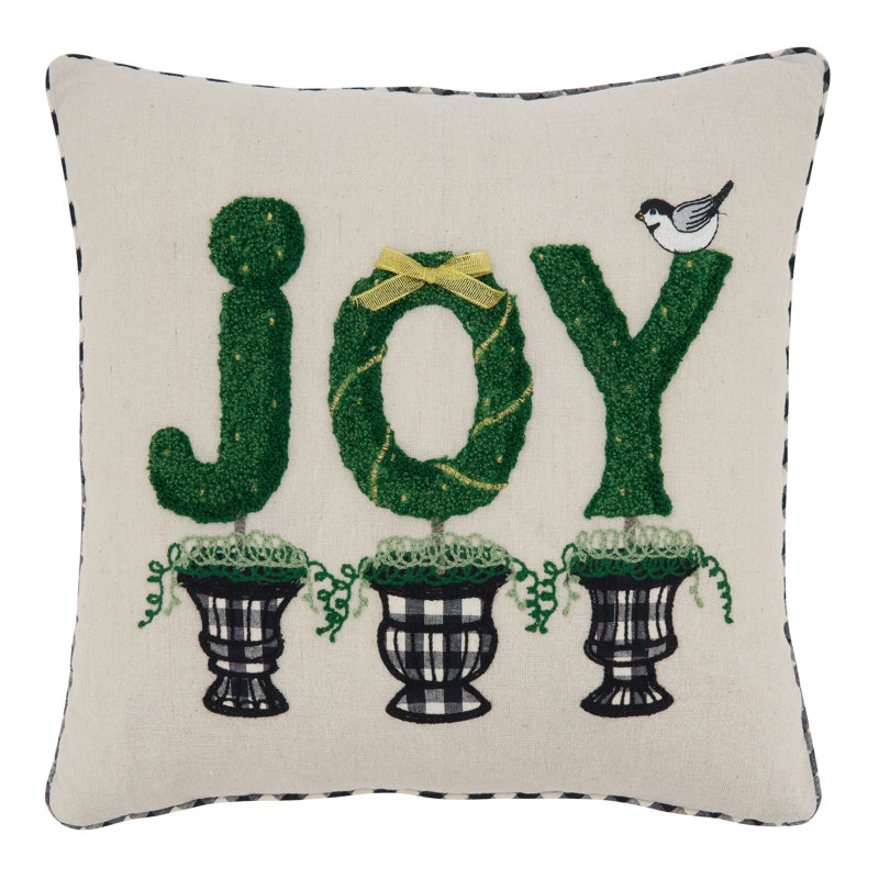 Natural Topiary Joy Design Square Pillow Cover