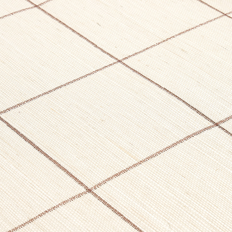 Papier peint en sisal brodé Windowpane, Java