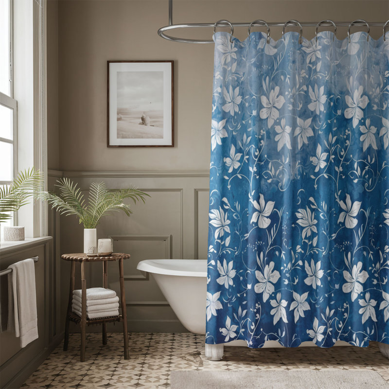 Rideau de douche standard 1 pièce Ombre, H 74 po x l 71 po
